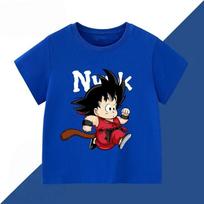 Dragon Ball Anime Kid Goku Print T-shirt For Boys Girls Casual Polyester Short Sleeve Tee Kids Fashion Cartoon Tops 160 blue