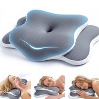Cervical Neck Pillow for Sleeping Ergonomic Neck Support Pillow for Pain Relief Memory Foam Contour Pillow for Side Back Sleeper gray