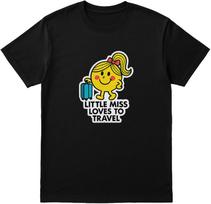 Little Miss Loves to Travel Cute Cartoon Graphic T-shirt XXL white