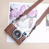 Fujifilm X100VI Camera Case PU Leather Sleeve With Removable Battery Access Shockproof Handheld Pouch Street Photography Coffee with Strap