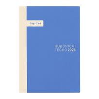 Hobonichi Techo 2026 Pagrindinis dienoraštis, be datų [A5/Mėnesinis + Sąsiuvinis/Sausis/Pirmadienis startas] mėlyna