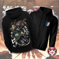 Attack on Titan Graphic Hoodies Men Women Fleece Warm Sweatshirt Streetwear Hip Hop Oversized Autumn Winter Pullover Tracksuit Female Male Clothing XL black
