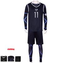 Anime Blue Lock Nagi Seishiro Cosplay Kostiumas Juodas Džersis Kombinezonas Futbolo Body Helovino Kalėdų Vakarėlio drabužiai S juoda