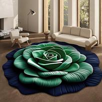 3D Vizualinis Gėlių Rašto Kilimas Gėlių Grindų Kilimėlis Sugeriantis Grindų Kilimas Neslystantis Miegamojo Įėjimo Virtuvės 50 * 50cm