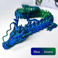 30cm 3D spausdinti drakonų žaislai Lankstus sąnarių drakono modelis Stalo amato puošmena Dovana vaikams Biuro namų stalo dekoras blue
