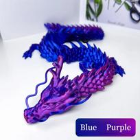 30cm 3D spausdinti drakonų žaislai Lankstus sąnarių drakono modelis Stalo amato puošmena Dovana vaikams Biuro namų stalo dekoras blue