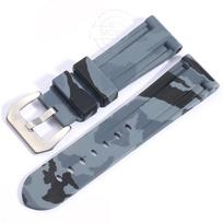 Watch Accessories For Panerai 22 26mm Men's Strap PAM441 111 386 Rubber Camouflage Watch Band Replacement Pin Buckle Wristband 24mm gray
