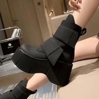 Waterproof table small muffin thick-soled Martin boots spring 2025 new European and American spice girls high-heeled short boots women 40 juoda