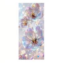 Flowers Window Privacy Film Stained Glass Tulip Butterfly Window Cling Static Glass Sticker for Home Kitchen Office Bathroom D white