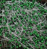 500pcs push pin, pearl bead pin, clothing positioning pin, fixing pin, Cutting bed large, color small, žalia