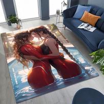 Art Beauty Sexy Girl Lace Lady Cartoon Anime Characte Rug for Bedroom Living Room Sofa Home Doormat Decor,kid Non-slip Floor Mat 40x60cm( 15x23in ) gray