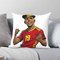 Lamine Yamal Comic Square Pillowcase Polyester Linen Velvet Printed Zip Decor Home Cushion Cover 30X30CM black