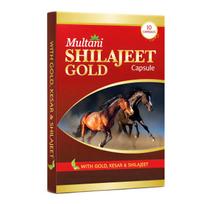 Multani Shilajeet Gold 10 Capsule For Youthful Living, Enriched With Gold, Kesar, Safed Musli & Shilajeet Ayurvedic Shilajit Capsule For Stamina