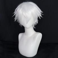 Universalus Trumpas Cosplay Perukas Sidabrinis Raudonas Rožinis Šviesus Žalias Juodas Tiesus Vyriškas Perukas Helovino Cosplay Kostiumų Šventei (WHITE,1pc) balta