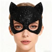 Cirkonio Katės Kaukė Karnavalui Cosplay Veido Dangtelis Blizganti Kačiuko Ausis Karnavalo Šventė Kamuolinis Katės Moters Aksesuarai Mardi Gras Kaukė