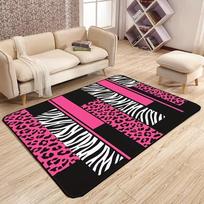 Rožinis leopardas zebras raštų kilimas Modernus gyvūnų raštų geometrinis svetainės kilimas Minkštas neslystantis grindų kilimėlis miegamojo svetainės 40x60cm gray