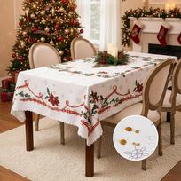 Kalėdinė staltiesė Spausdinta Vandeniui atspari Dėmėms atspari Šventinio valgomojo stalo uždangalas Namų dekoras 1pc(150x200cm)table cloth