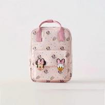 Disney Minnie Mouse Pink Polka-Dot Print Backpack for Kids and Women – Cute, Playful Design with Snap-Button Closure Minnie white