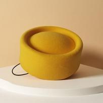 French Style Beret Hat Elegant Fedora Hat Uniform Stewardess Hat Airline Stewardess Caps  Ball Style 14 yellow