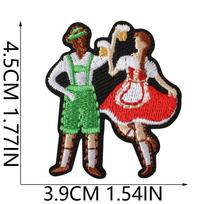 Oktoberfesto tema siuvinėtas audinio lipdukas Lyginamas ant džinsinės striukės Bagažo Alaus puodelio raštas Pasidaryk pats siuvinėjimo etiketė Lipdukas C36PJ-085-06*10Pcs