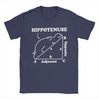 Novelty Hippotenuse Hypotenuse Math Pun T-Shirt for Men Pure Cotton T Shirt Short Sleeve Tee Shirt Gift Idea Clothing XXXXXL tamsiai mėlyna spalva