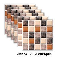 Lipnios marmurinės sienų plytelės - Vandeniui atsparūs lipdukai virtuvės užpakalinėms sienoms, vonios kambariams, svetainėms, lengva montuoti ir nuimti 20 x 20cm x 6pcs