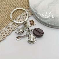 Coffee Lover Keychain: Bean Scoop, Cup, Pot, Machine - Perfect for Leisure kava