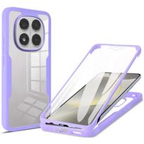 Simple 360° Full Body Armor PC+TPU Case For Xiaomi POCO M8 Pro M7 M6 X8 X7 X6 F8 Ultra F7 F6 Transparent Shockproof Cover For POCO F7 Ultra gray