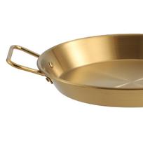 Paella Pan Stainless Steel Dual Handle Versatile Seafood Lobster Plate Paella Cookware for Home Restaurant beige