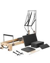 VEVOR Pilates Reformer, Wooden Pilates Machine for Home Gym Studio, Strength Training Workout Equipment with Dual Resistance, Reformer Box 240 x 73.5 x 199 cm