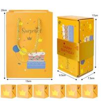 Surprise Bounce Gift Box Gold Creative Design for Birthday Christmas Housewarming Holiday Present Gifting A2 orange