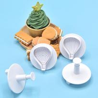4Pcs Hot Air Balloon Frosting Cookie Mold Spring Press Mold Cake Decoration Mold Chocolate Mold Kitchen Baking Tools onesize beige