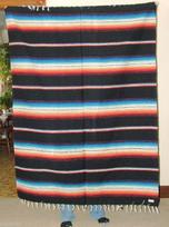 Meksikietiškas austas žakardinis pledas: Universalus naudojimas lauke, kelionėse, paplūdimyje ir ant sofos 33x48 cm - 75 g blue