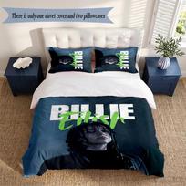 Billie eilish 3‑Piece Bedding Set Soft Microfiber Duvet Cover Pillowcases Comfortable Bed Linen for Bedroom Decoration 135cmx200cm white