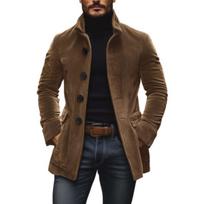 Men's Solid Color Lapel Button Pocket Blazer Jacket Casual Spring Autumn Coat For European American Crossbody XXXL tamsiai ruda spalva