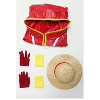 Monkey D Luffy Egghead Cospaly Costume Anime OP Red leather coat skirt hat shoe cover Halloween party cute woman man uniform XL red