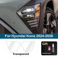 Fit TPU PPF for Hyundai Kona 2024-2026 High Gloss Smoke Black Pre Cut Headlight Protective Film Anti-Scratch Vinyl Wrap For Kona 24-26 CLR