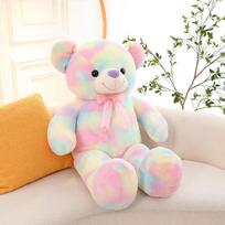 Cute Colorful Teddy Bear Plush Toy Hug Bear Doll Large Pillow Girls Birthday Gift Ragdoll 60cm【0.6kg】 beige