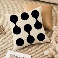Sumažinta geometrijos pagalvės užvalkalas Apsauga nuo dulkių erkučių Nematomas užtrauktukas Sofos-lovos 12x12Inch black