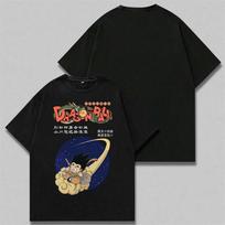 Japanese Anime Dragon Ball Son Goku Summer T-Shirt Casual Sports Fitness Loose Oversized Comfortable Short Sleeves Men Women Top 4XL gray