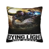Dying Light The Beast game Pillowcases Stuff Soft Cushion Cover  Throw Pillow Cover Bedroom Decor Zippered Multiple Sizes 16x16in 40X40cm gray