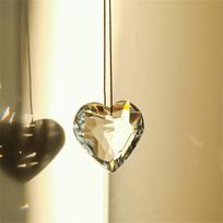 Hanging Heart Suncatcher Transparent Prism Pendant Crafts Ornamental For Home Decoration Window Display Garden Accessory skaidri