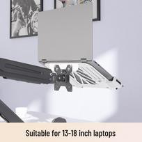 Laptop Stand with Adjustable Dual Screen Bracket for Height and Hovering Flexibility gray