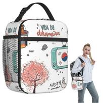 Kdrama Dorama Korean Drama K-drama Soju Korea Cherry Blossom Insulated Lunch Bag for Women Kids Food Boxes Thermal Lunch Box One Size black