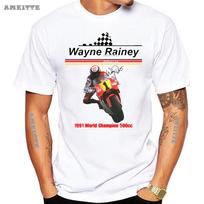 Auksinė Era Wayne Rainey Schwantz 500cc GP Lenktynių Legenda Marškinėliai Unisex Vasariniai Unisex Trumpomis Rankovėmis Berniukui Motociklas Sportas Balti Marškinėliai L white