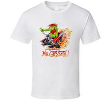 Mr Gasser Hot Rod Monster Green Cartoon Car T-shirt XXXL white