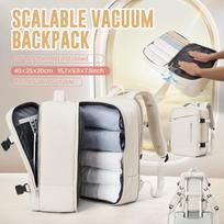 Large Vacuum Compression Travel Backpack for Women, 40x20x25 Ryanair Cabin Bag, Carry-On Business Daypack smėlis