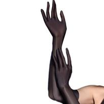 Seksualios itin plonos permatomos lygios ilgos pirštinės moterims, blizgančios, be siūlių, labai elastingos, vakarėliui, naktiniam klubui, cosplay One Size black