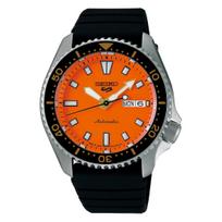 SEIKO 5 Sports SKX Series Automatic Watch SBSA309, Reverse-Rotating Bezel, Day-Date Calendar, Men's, Made in Japan orange