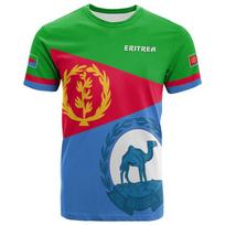 New Eritrea Football Jersey T Shirt Men's Sports Tees Eritrean Flag Graphic Oversized Tops Unisex Casual T-shirts Team Uniforms 6XL red